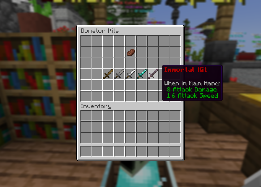 Donator kits GUI with immortal kit