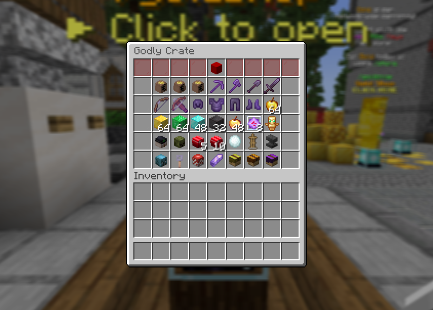 Godly crate contents GUI