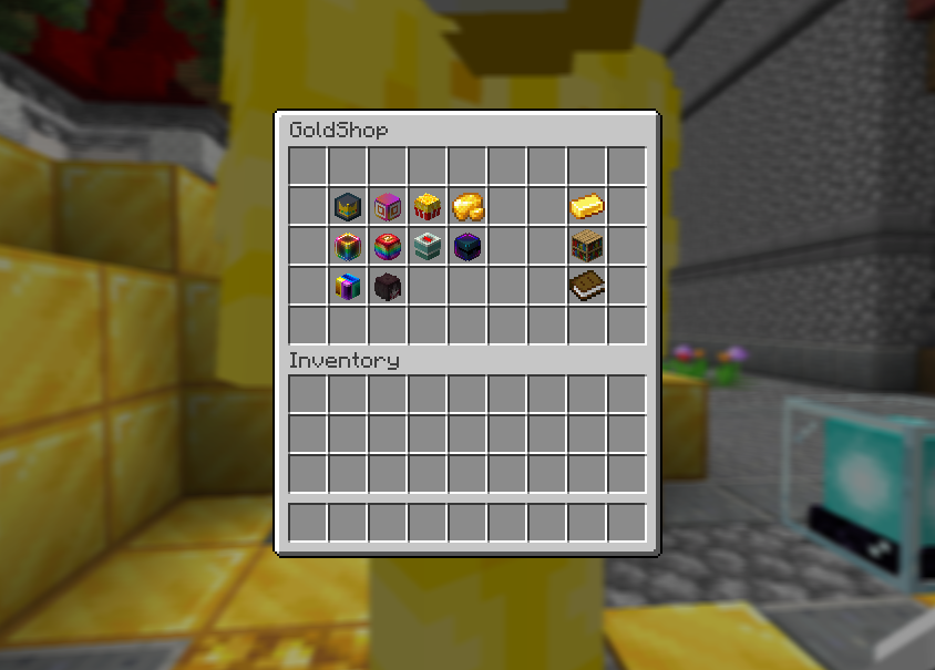 Gold shop cosmetics menu