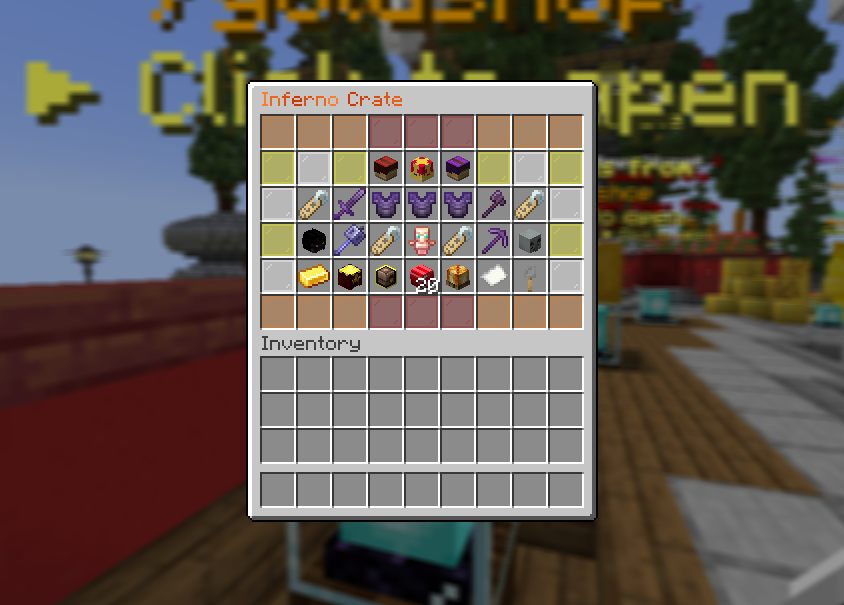 Inferno crate contents GUI